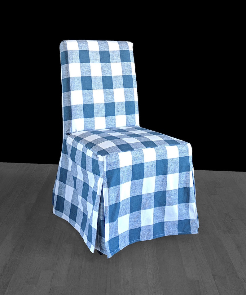 Blue Buffalo Check Ikea Henriksdal Dining Chair Covers Floor Image 0