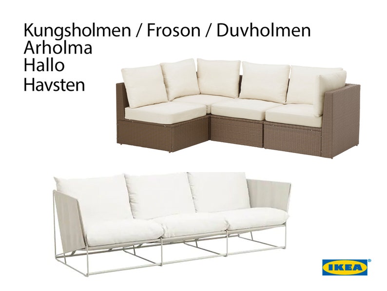 Ikea Cushion Covers Bespoke Arholma Covers Sunbrella White IKEA OUTDOOR Slip Cover Custom Ikea Decor