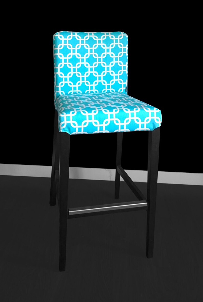 Turquoise Ikea Henriksdal Bar Stool Chair Cover Image 0