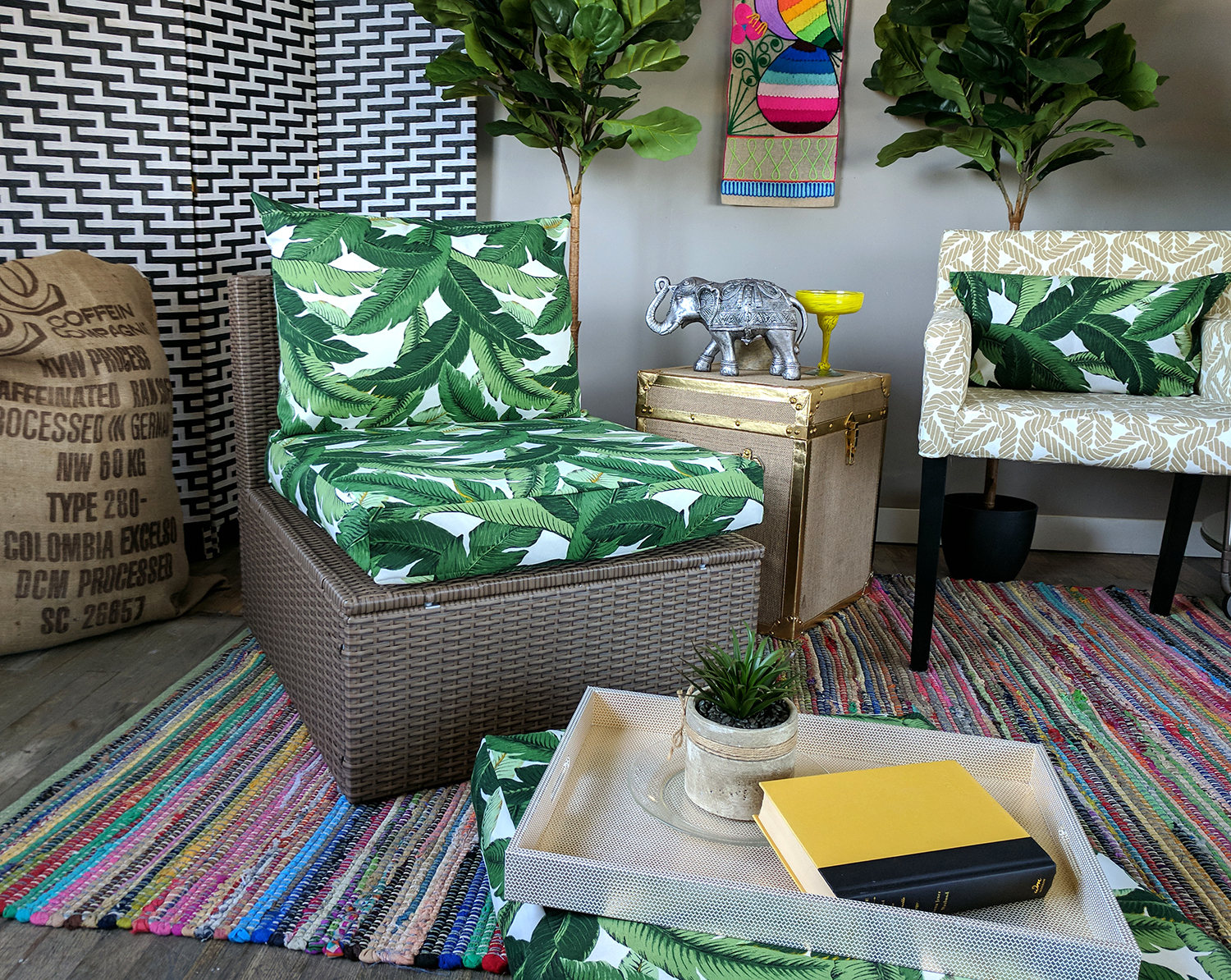 IKEA OUTDOOR Palm Leaves Slip Cover Ikea Cushion Covers Etsy