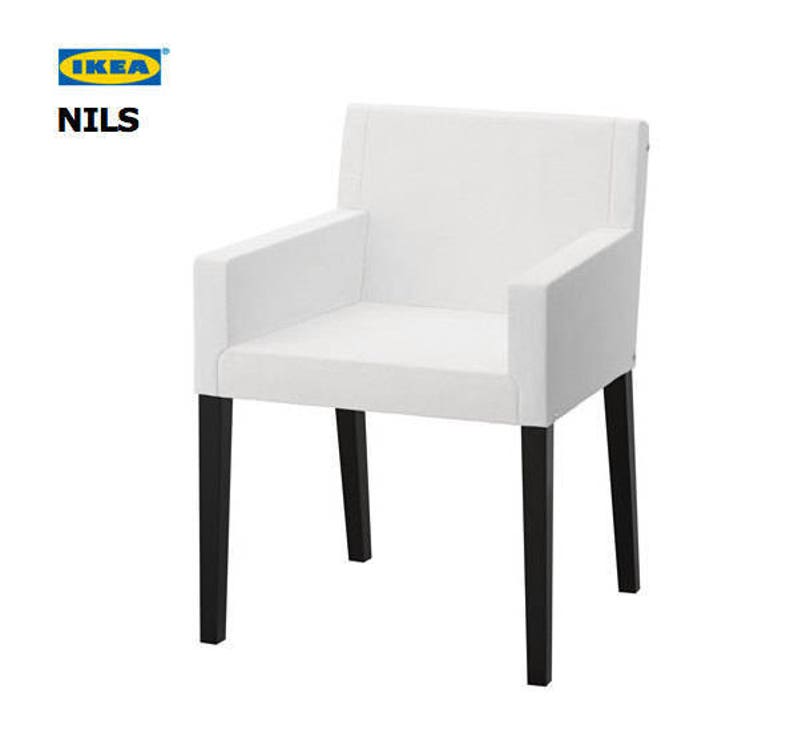 IKEA NILS Chair Slip Cover Indigo Blue Ticking Stripe