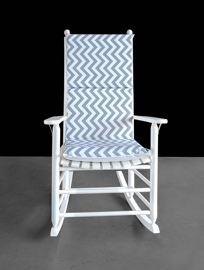 Adults Gray Chevron Rocking Chair Cushion Zig Zag Seat Covers Etsy