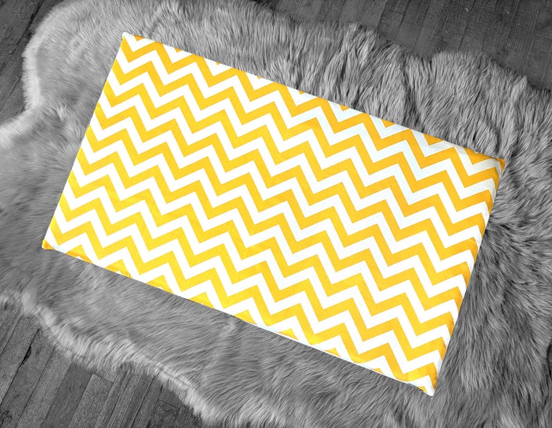 Chevron Pattern Yellow White Ikea Stuva Bench Pad Slip Etsy
