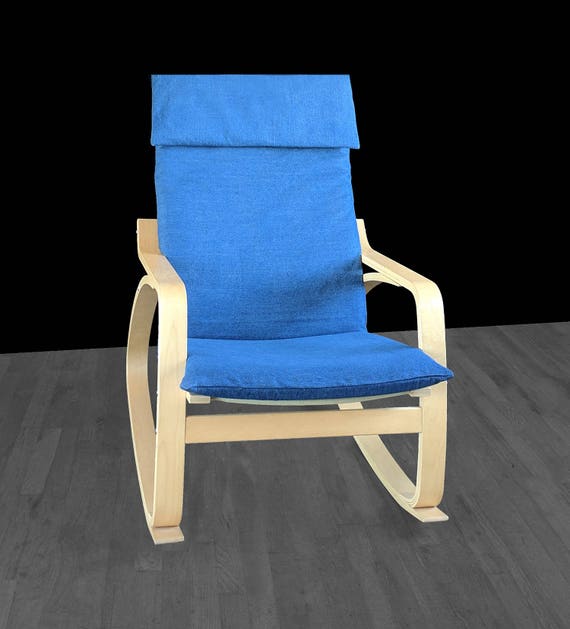 Dark Denim Blue Ikea Poang Chair Cover Etsy