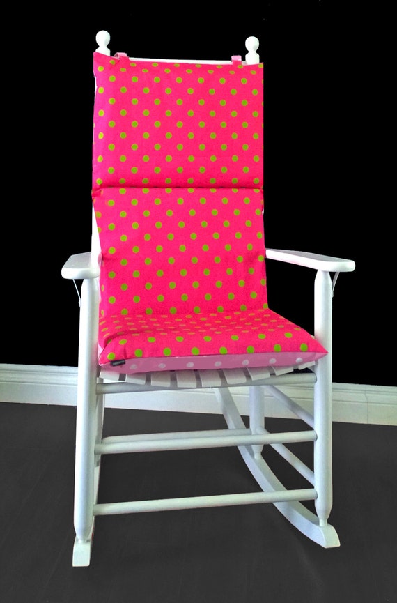 Pink Lime Polka Dot Rocking Chair Cushion Etsy