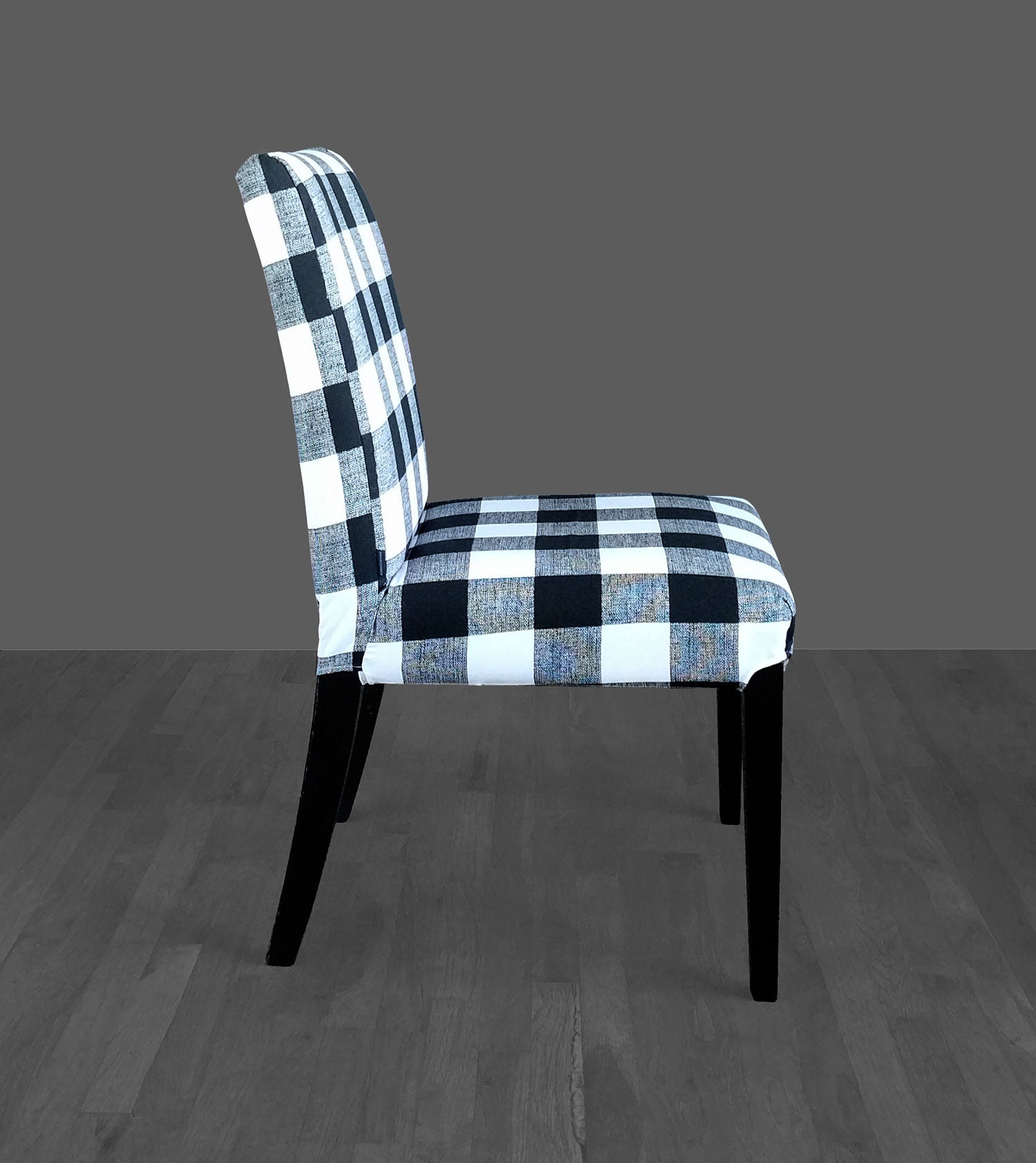Plaid Buffalo Check Black White Ikea Henriksdal Dining Chair Cover Gallery Photo