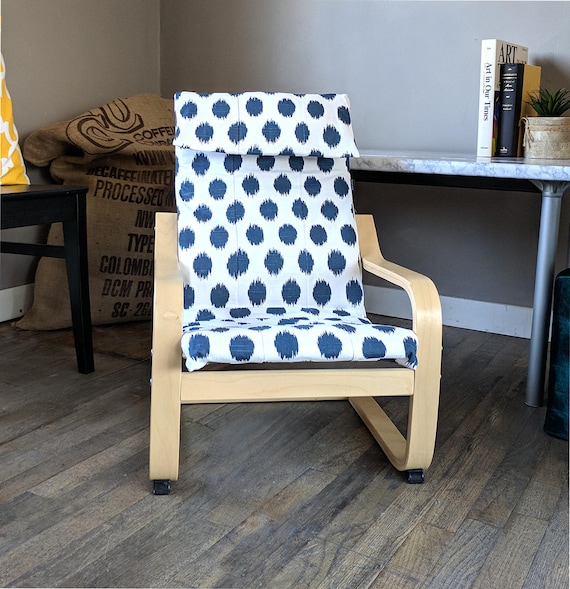 Navy Blue Polka Dot Kids Ikea Poang Chair Cover Custom Etsy