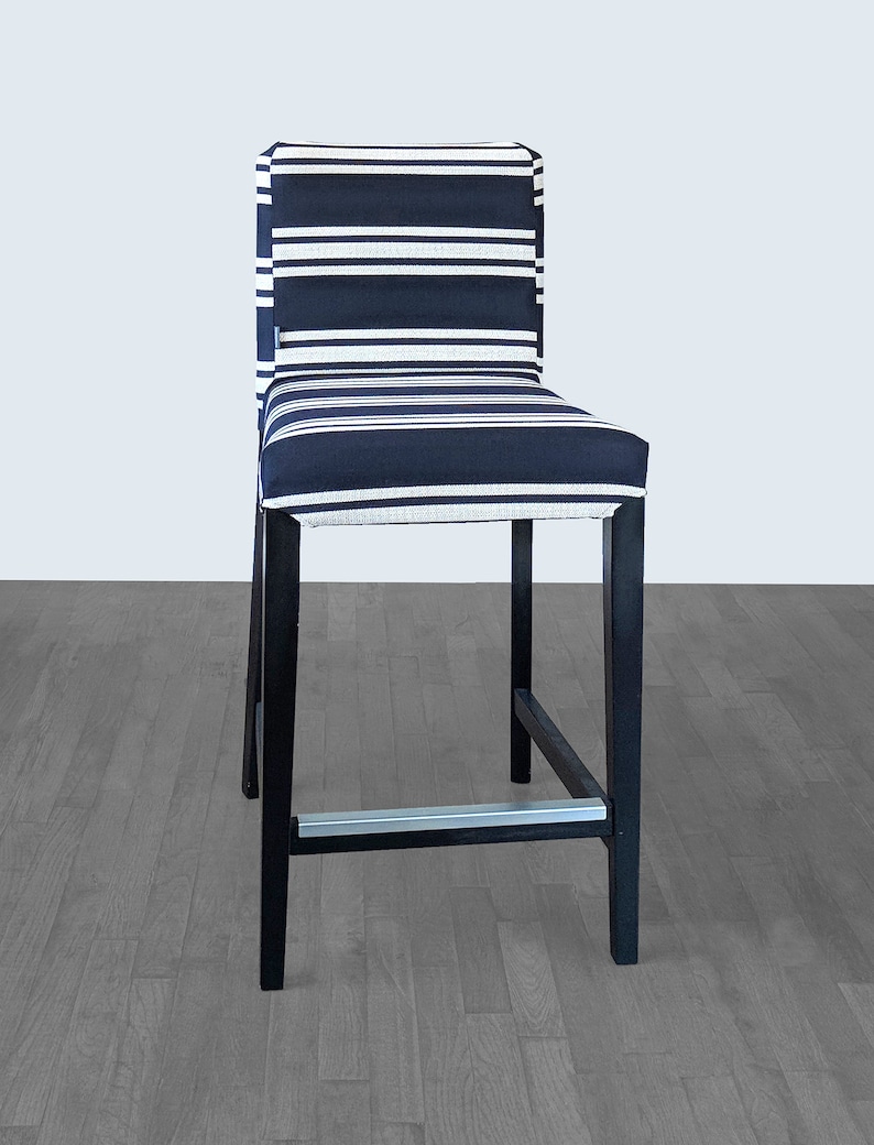Sunbrella Navy White Stripes Ikea Henriksdal Bar Stool Chair Image 0