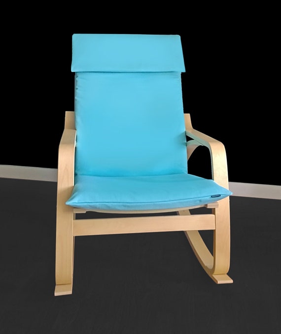 Sale Turquoise Blue Faux Suede Ikea Poang Chair Cover Etsy