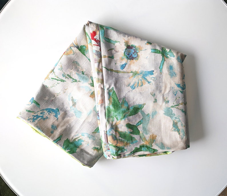 Floor Pouf Cover Ottoman Seat Cover Watercolor Flowers