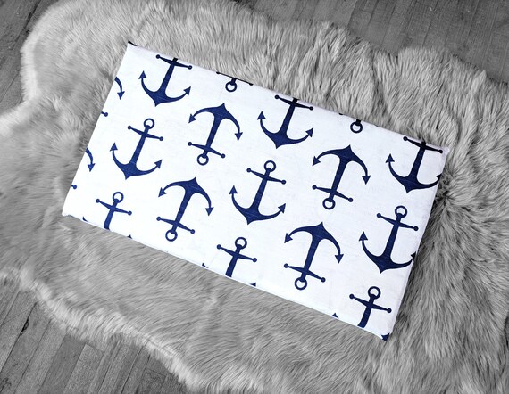 Anchors Navy Blue Print Ikea Stuva Bench Pad Slip Cover Ocean Etsy
