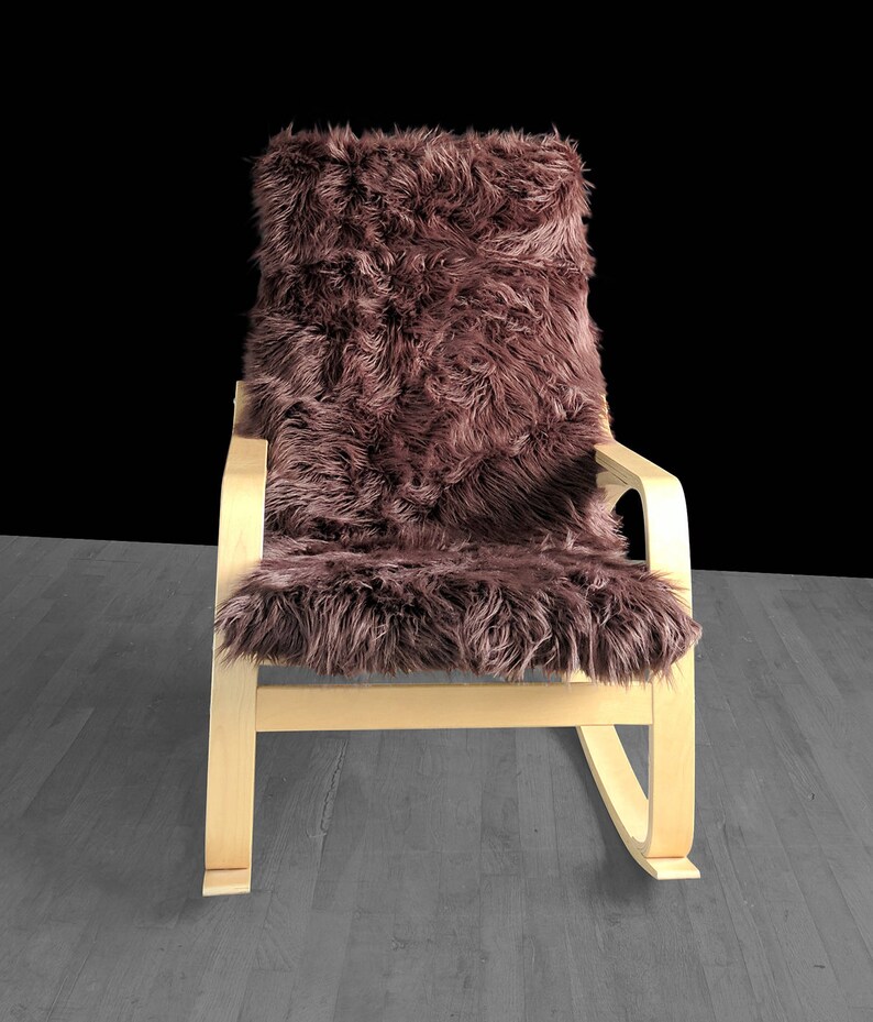 Brown Fur Ikea Poäng Cushion Slipcover Custom Fur Ikea Chair Etsy