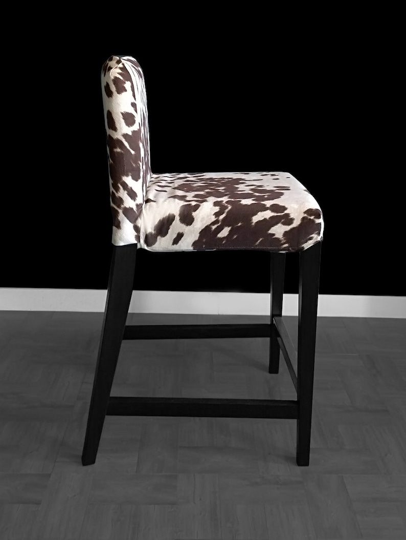 IKEA HENRIKSDAL Bar Stool Chair Cover Cow Print Ikea Slip Etsy