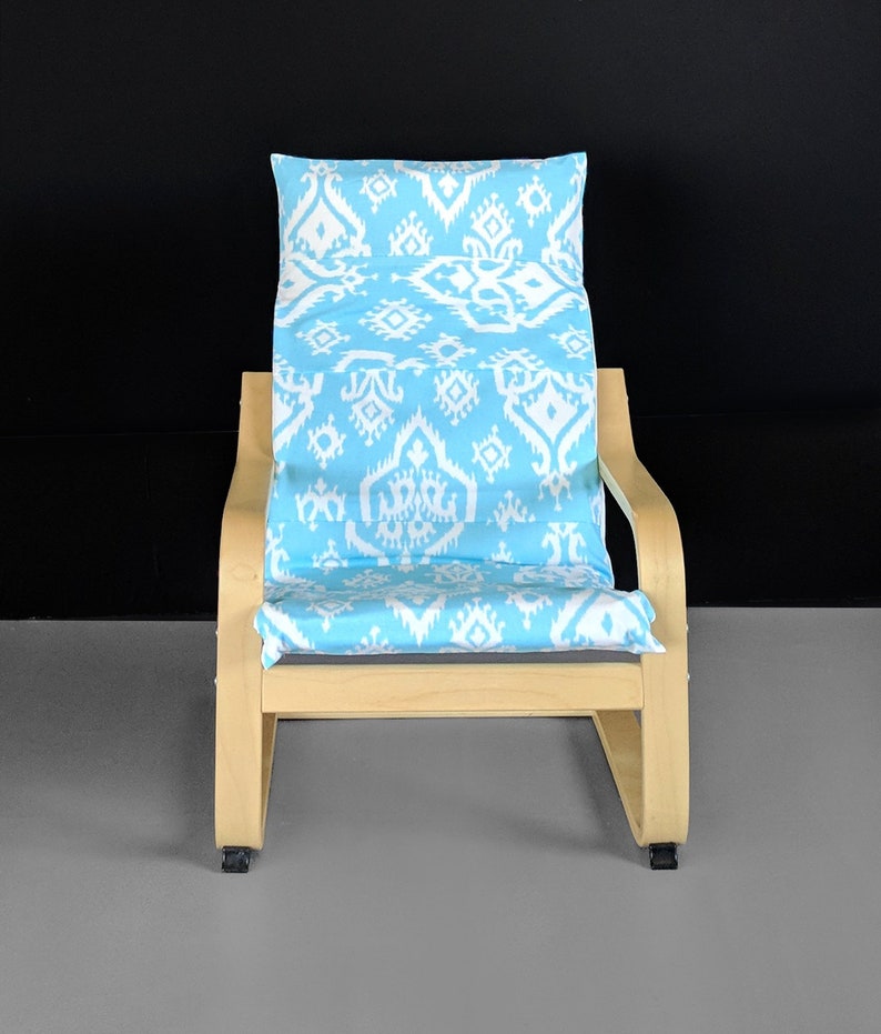 Light Blue Indian Print IKEA KIDS PO\u00c4NG Cushion Slipcover