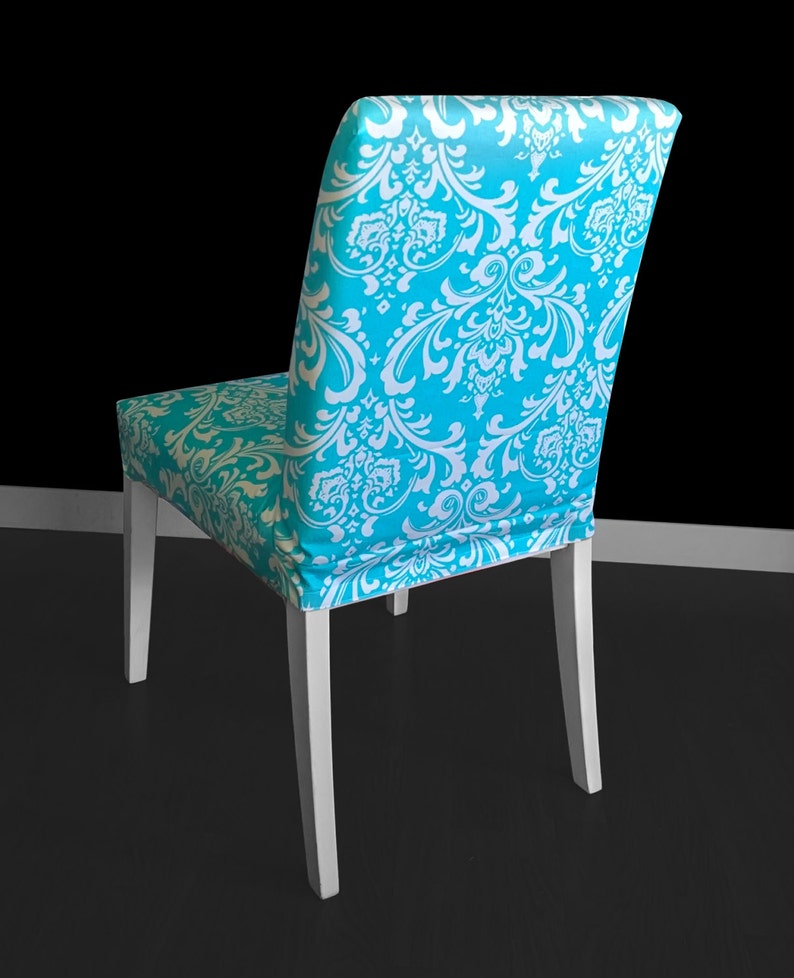 Turquoise Damask HENRIKSDAL Dining Chair Seat Cover | Etsy