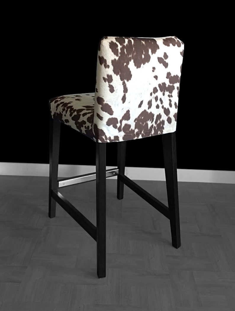 IKEA HENRIKSDAL Bar Stool Chair Cover Cow Print Ikea Slip Etsy