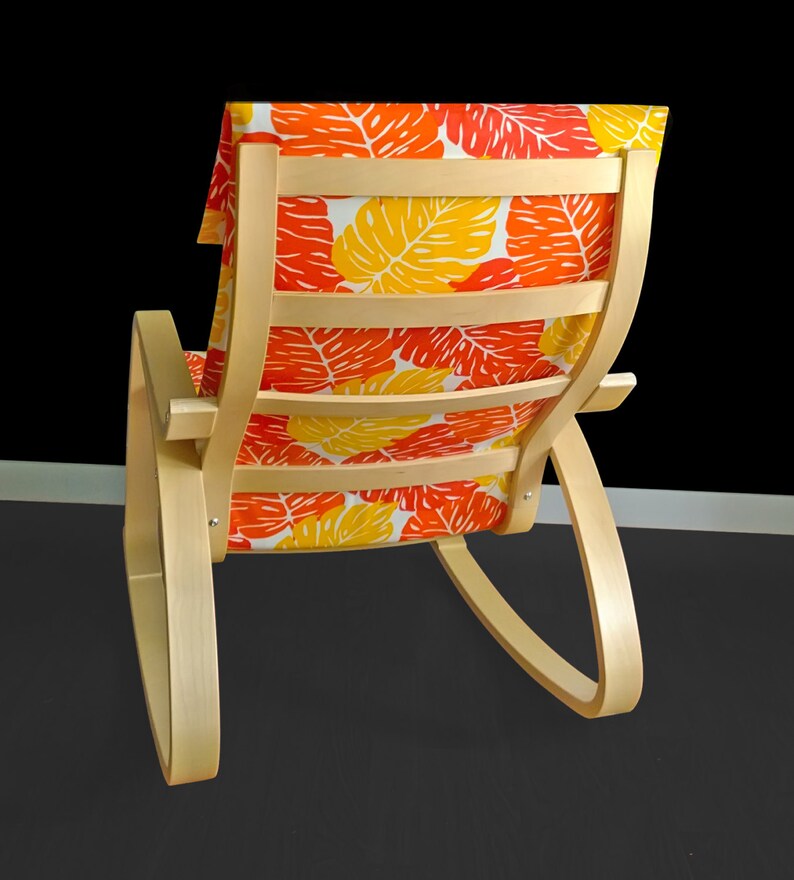 Leaf Ikea Seat Cover Orange Leaves Poang Chair Cover Tropical Ikea Cushion Cover
