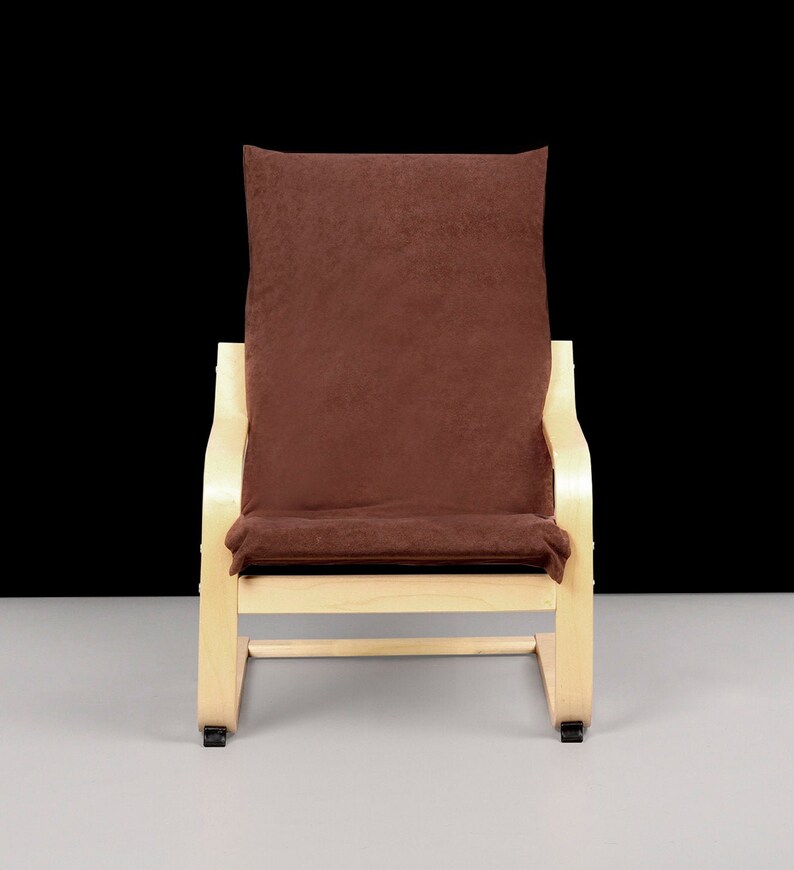 Suede Brown Flocked Leaf Print Ikea Kids Poang Cushion Slip Etsy