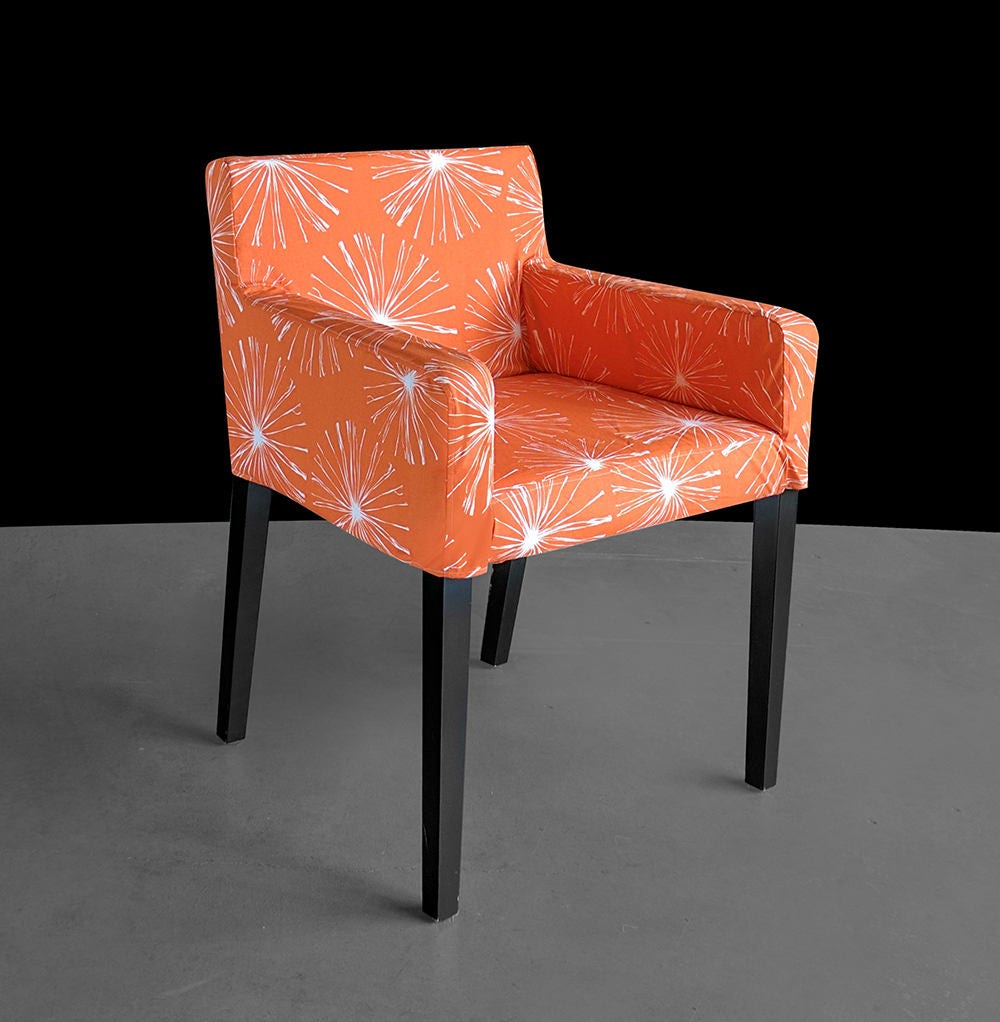 Custom Ikea Nils Chair Slip Cover Orange Sparks Blossom Gallery Photo