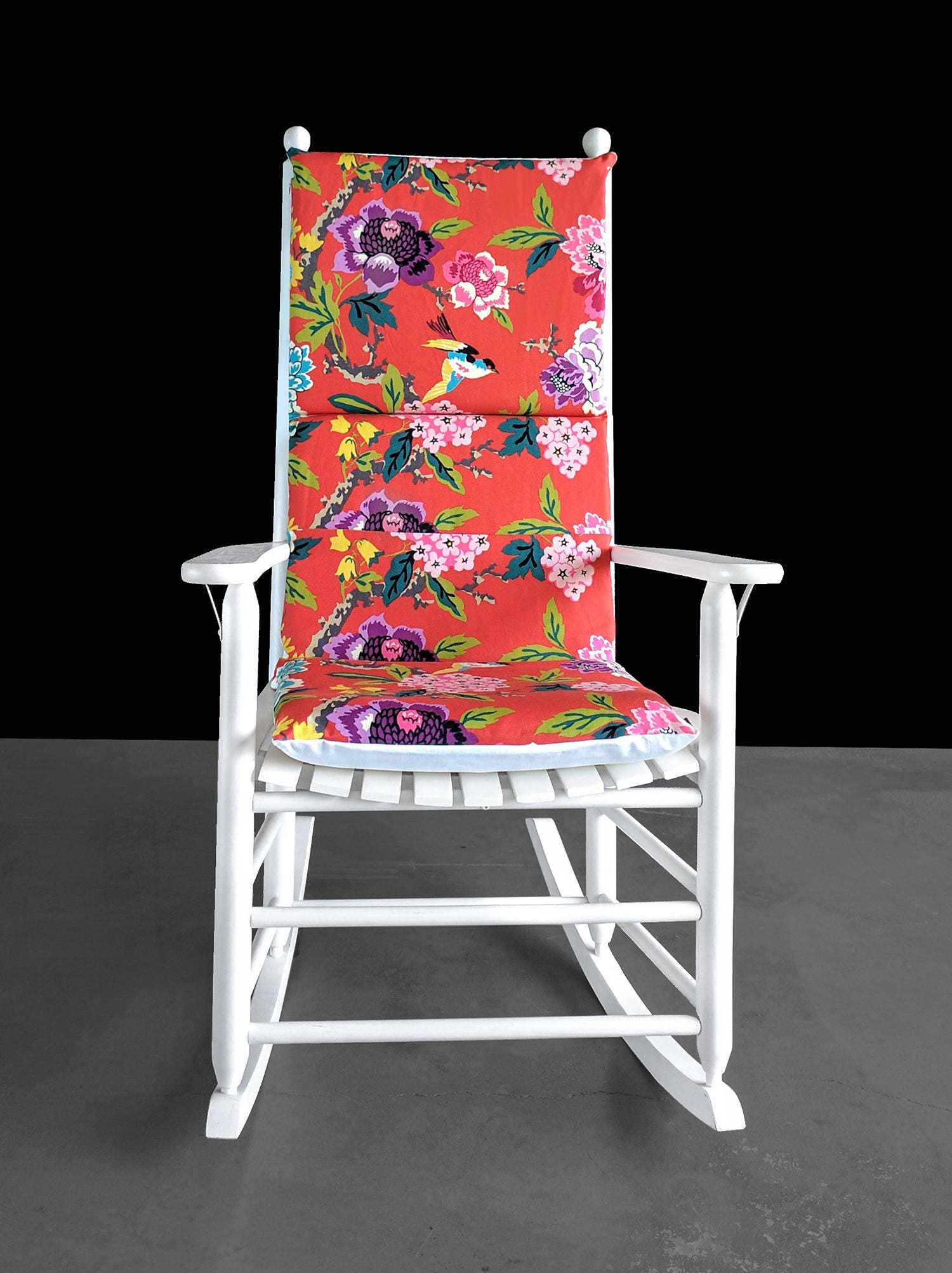 Colorful Floral Rocking Chair Cushion | Etsy