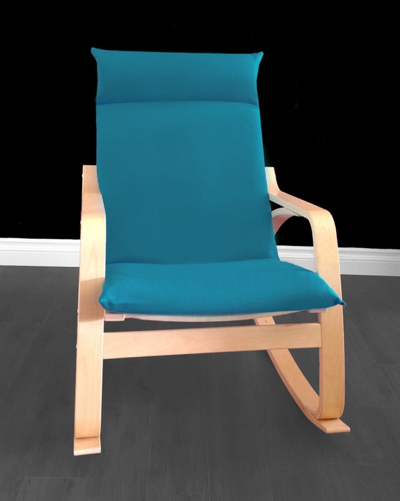 Solid Teal Peacock Blue Ikea Poang Chair Cover Etsy