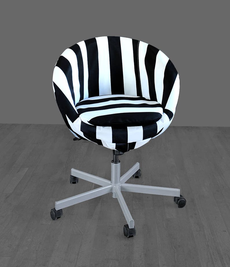 Ikea Skruvsta Swivel Chair Cover Black White Stripe Chair Cover