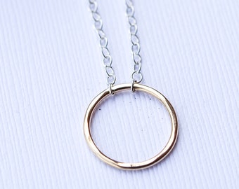 Small Gold Circle Necklace