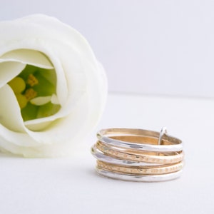 Stackable Rings, Stacking Ring Set, Two-tone Stacking Ring - Etsy