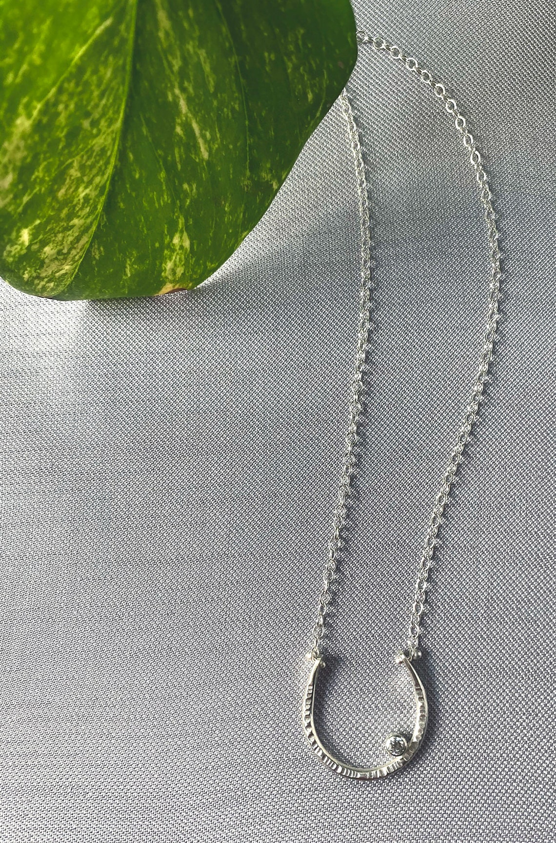 Silver Horseshoe Necklace Lucky Horseshoe Necklace Sterling Etsy