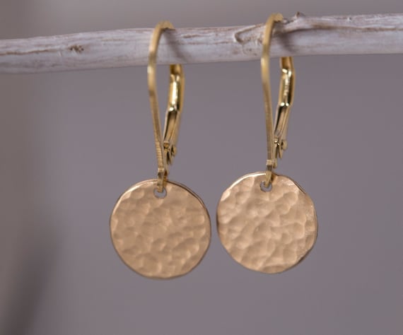Gold disk earrings sale