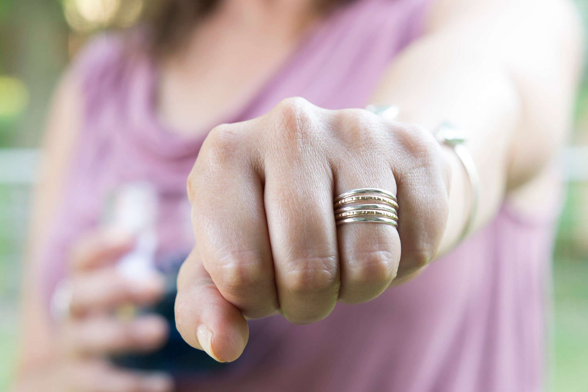 Stackable Rings, Stacking Ring Set, Two-tone Stacking Ring