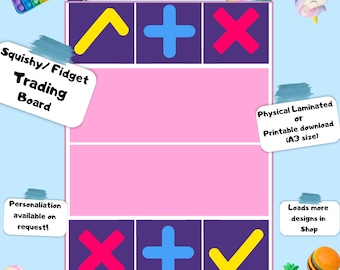 Fidget Squishy Trading Mat, Sensory Play Board (A3 Printable or Laminated)