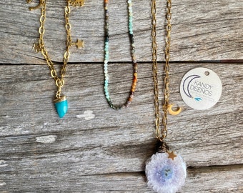 Miracle Elixir Necklaces | Crystal Necklaces | Boho Quartz necklace | Agate Necklace | Gift for Her | Raw Stone Pendant Goddess Jewels