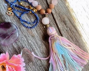 Custom Pocket Mala, Sacred Codes Rosary Intuitively made, meditation bracelet, prayer beads, custom Mala beads gemstone mala, spiritual gift