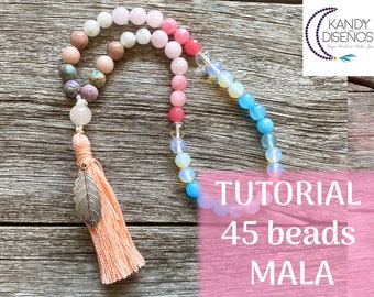 Tutorial How to Make 45 beads Mala by Kandy Disenos - DIY Sacred Codes Mala - Professional PDF and Exclusive Youtube Video - English Version