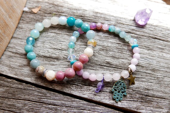 Crystal Bracelets For Love Love Bracelet Stack Amazonite Etsy