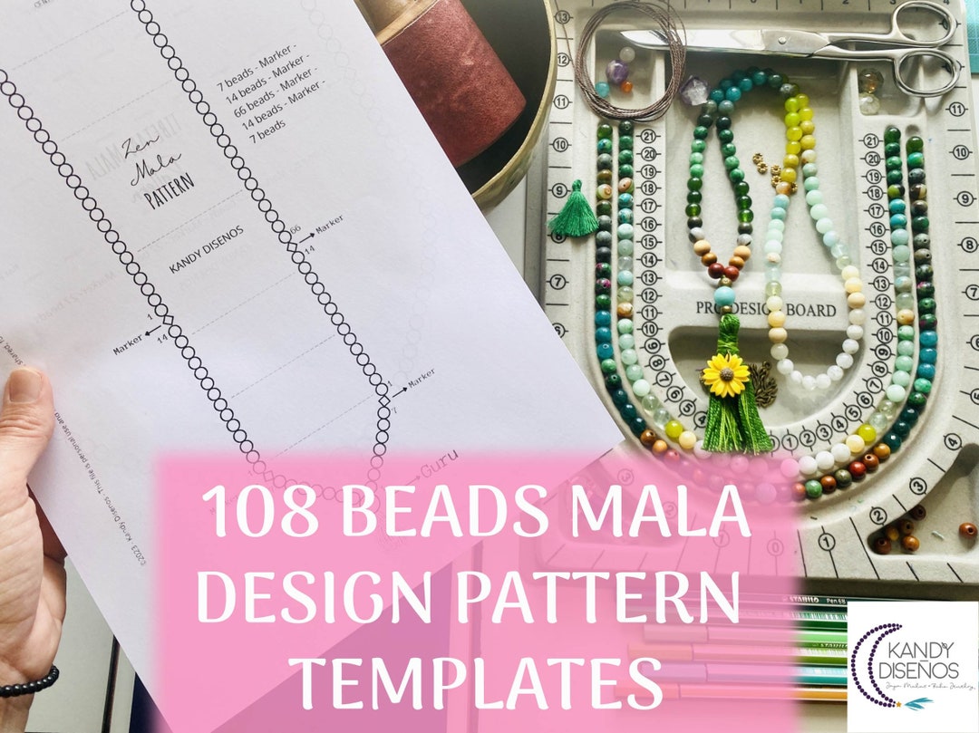 108 Beads Mala Pattern Templates Coloring Pages DIY Japa Mala Etsy