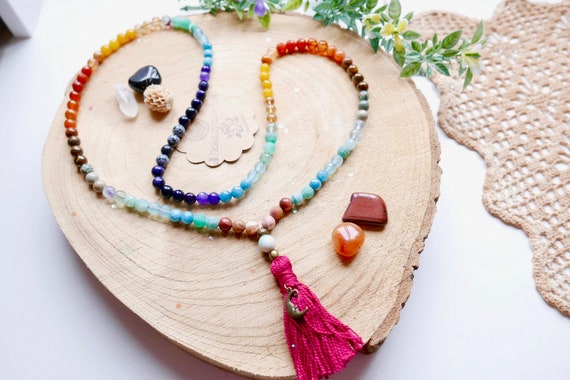 japa mala gift yoga mala gift mala Bead Necklace tassel necklace gift for yogi, 108 prayer beads Sandalwood mala Lapis Lazuli Mala