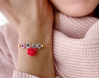Amor Lotus Flower adjustable bracelet, romantic gifts, valentines day, Love Bracelet Relationship gifts Friendship, gift for love amor