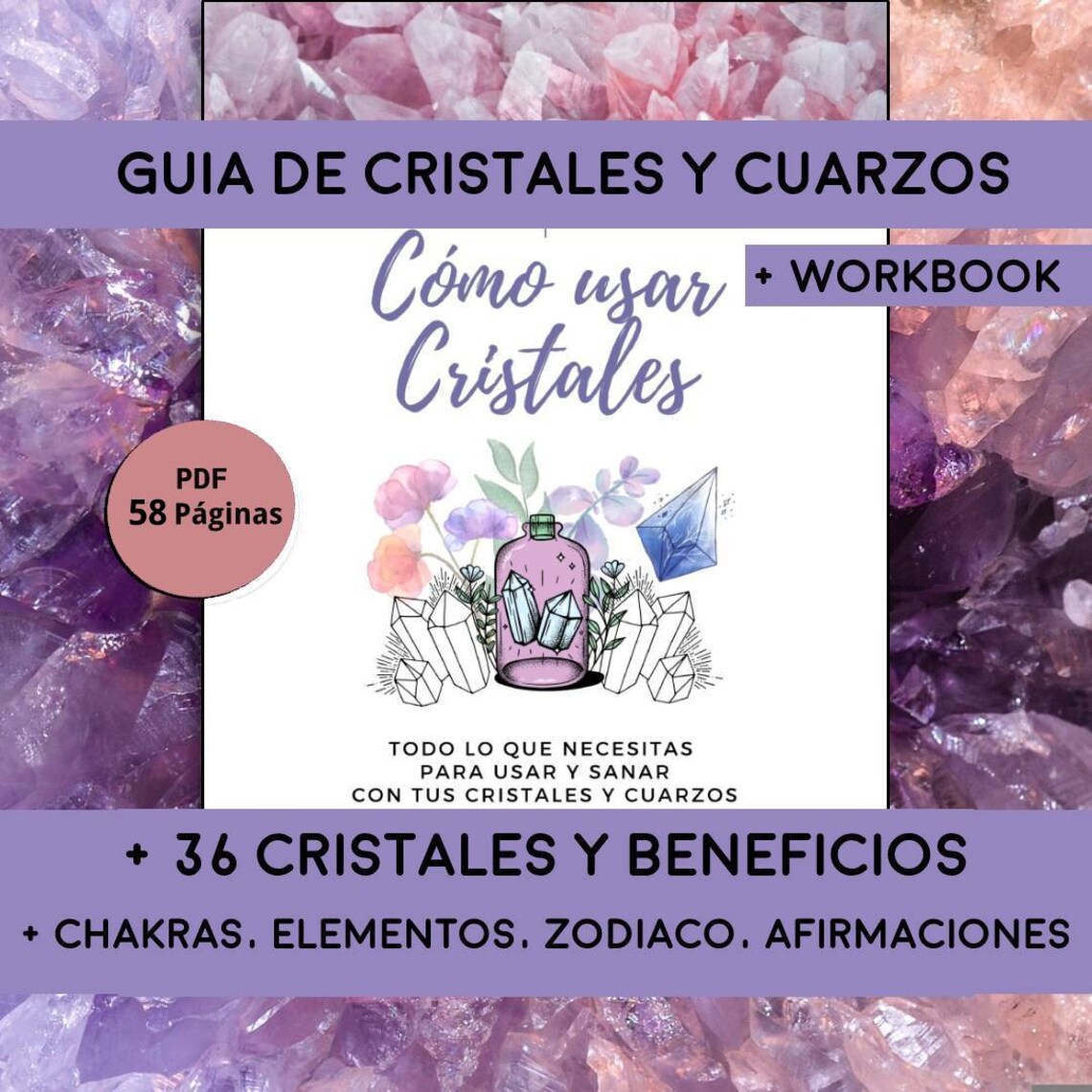 Crystal Guide PDF Crystal Workbook Chakras Zodiac Etsy