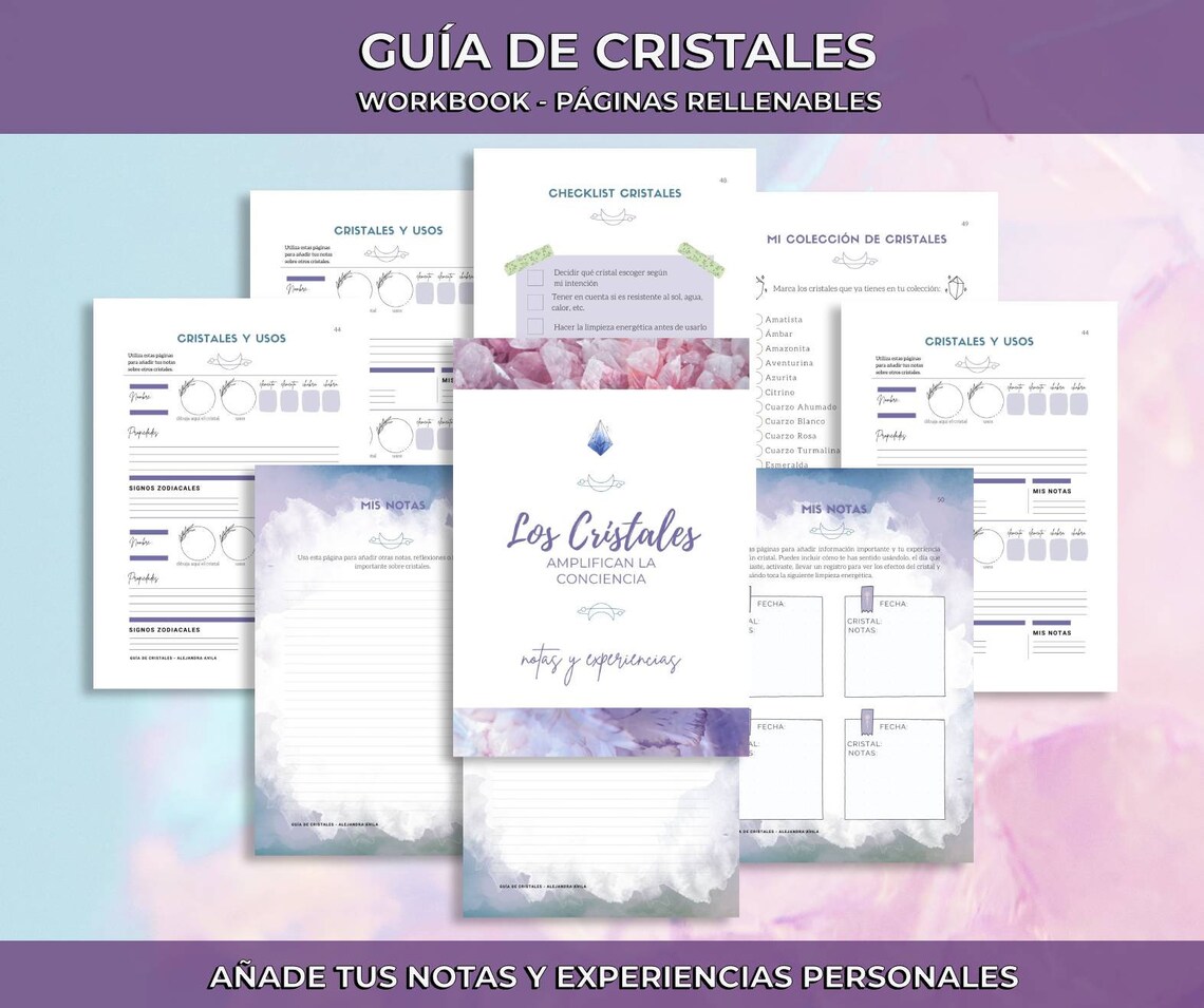Crystal Guide PDF Crystal Workbook Chakras Zodiac Etsy