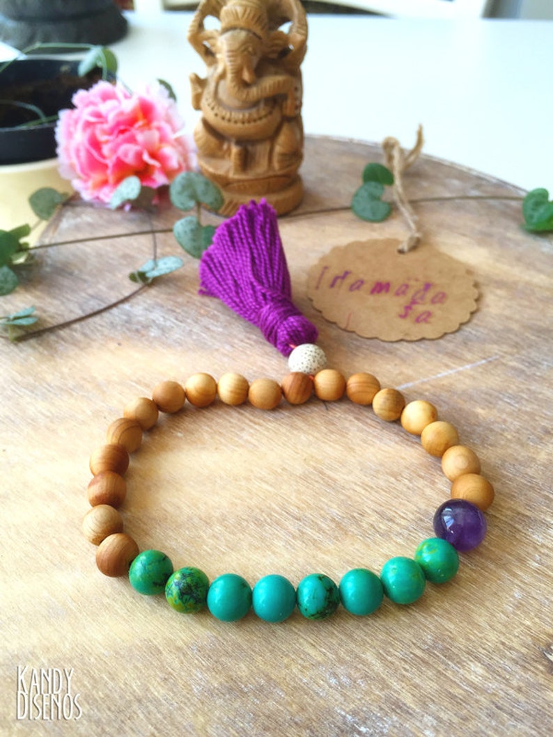 Tassel Bracelets RaMaDaSa Mala bracelets for Healing Agate Amethyst Bracelet sold individually or bracelet set