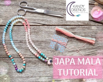 Tutorial How to Make a Japa Mala Necklace 108 beads by Kandy Disenos - Professional PDF and Exclusive Youtube Video - English Version