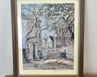 Elizabeth O'Neill Verner The Bend at Church Street signed art painting 1957 SC