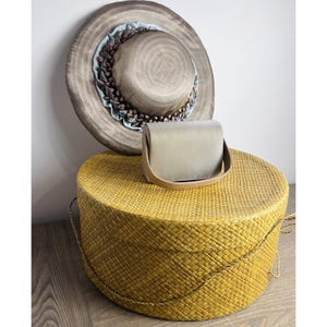 Vintage Hat Box Set Floral Hat & Matching Purse Mid Century Ladies Access