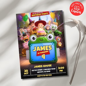 Toy Story Birthday Invitation, Editable Any Age Toy Story Party Invite, Canva Template, Kids Birthday Invitation, Instant Download.