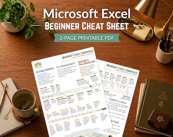 Excel for Beginners Cheat Sheet | Printable Quick Reference PDF