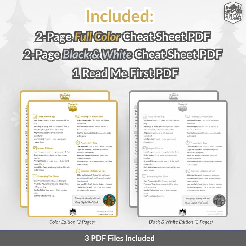 Google Slides Cheat Sheet for Beginners | Printable Quick Reference PDF ...