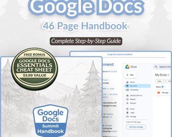 Google Docs for Beginners | 46-Page Step-by-Step Handbook – Printable PDF