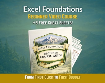 Excel for Beginners Video Course | Step-by-Step Lessons + 3 Cheat Sheet PDFs